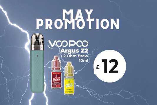 🔥 May Vape Deal: Voopoo Argus Z2 & 2 x Ohm Brew 10mls for Just £12. In Store & Online!
