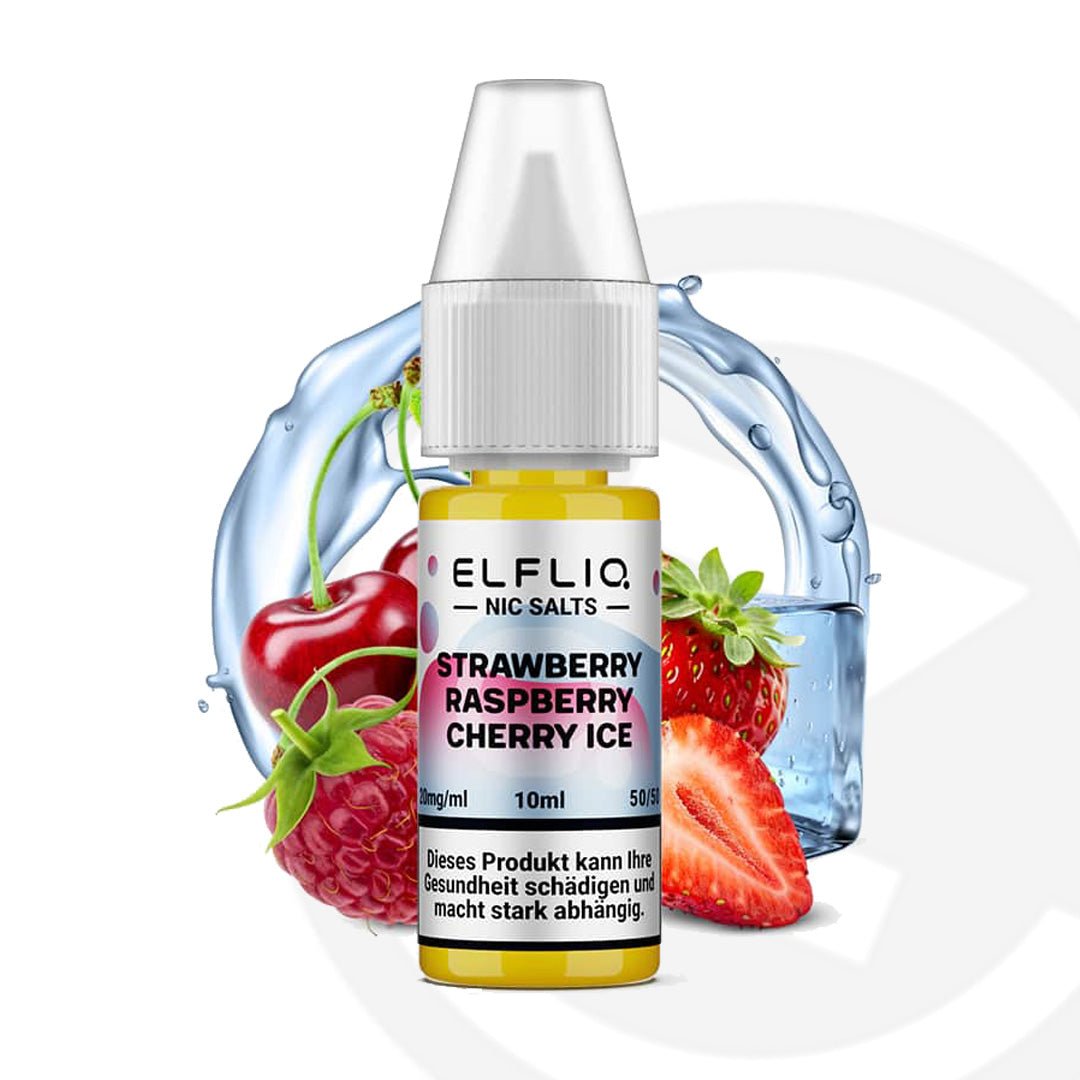 Elfliq Strawberry Raspberry Cherry Ice Nic Salt - 10ml