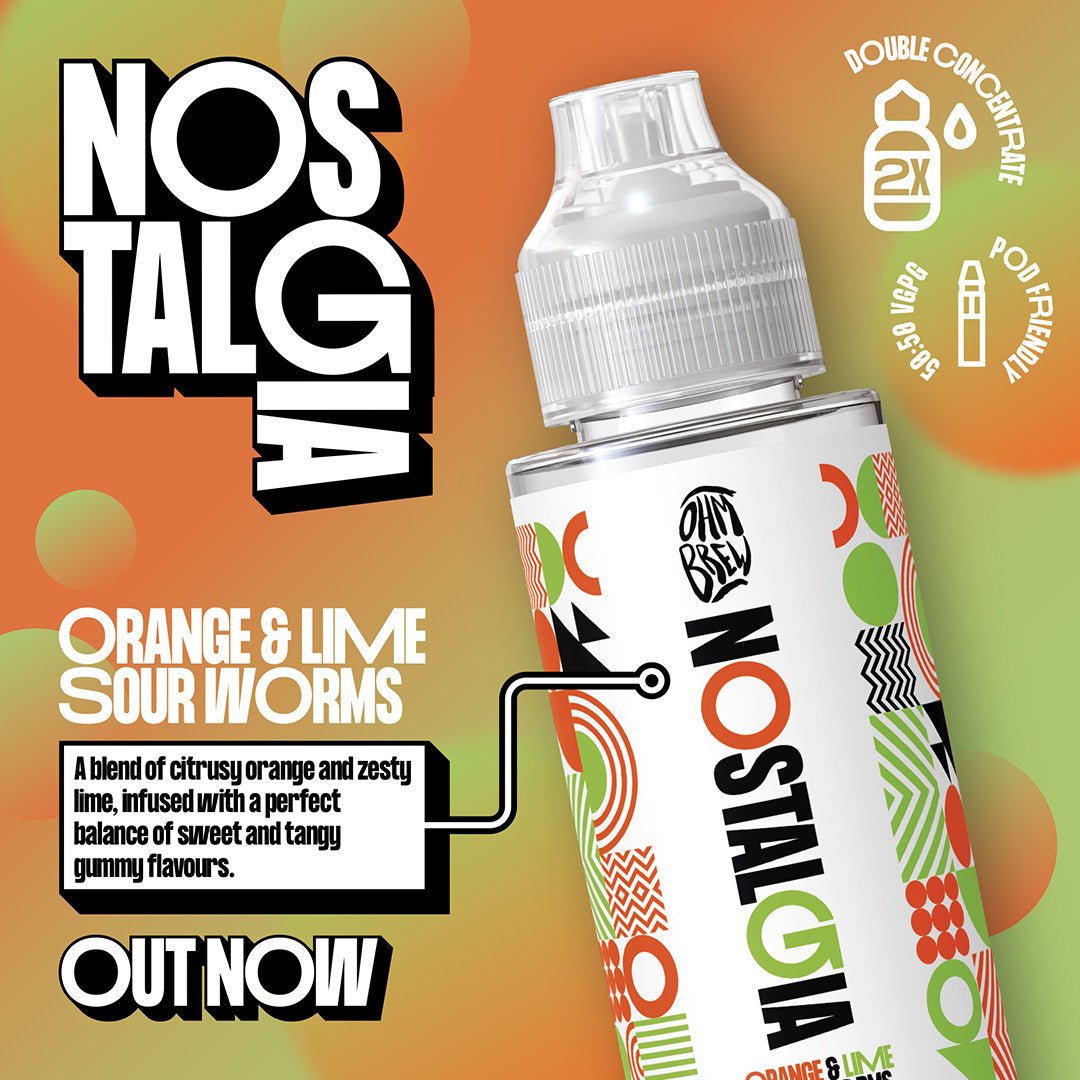 Nostalgia Orange & Lime Sour Worms - 100ml