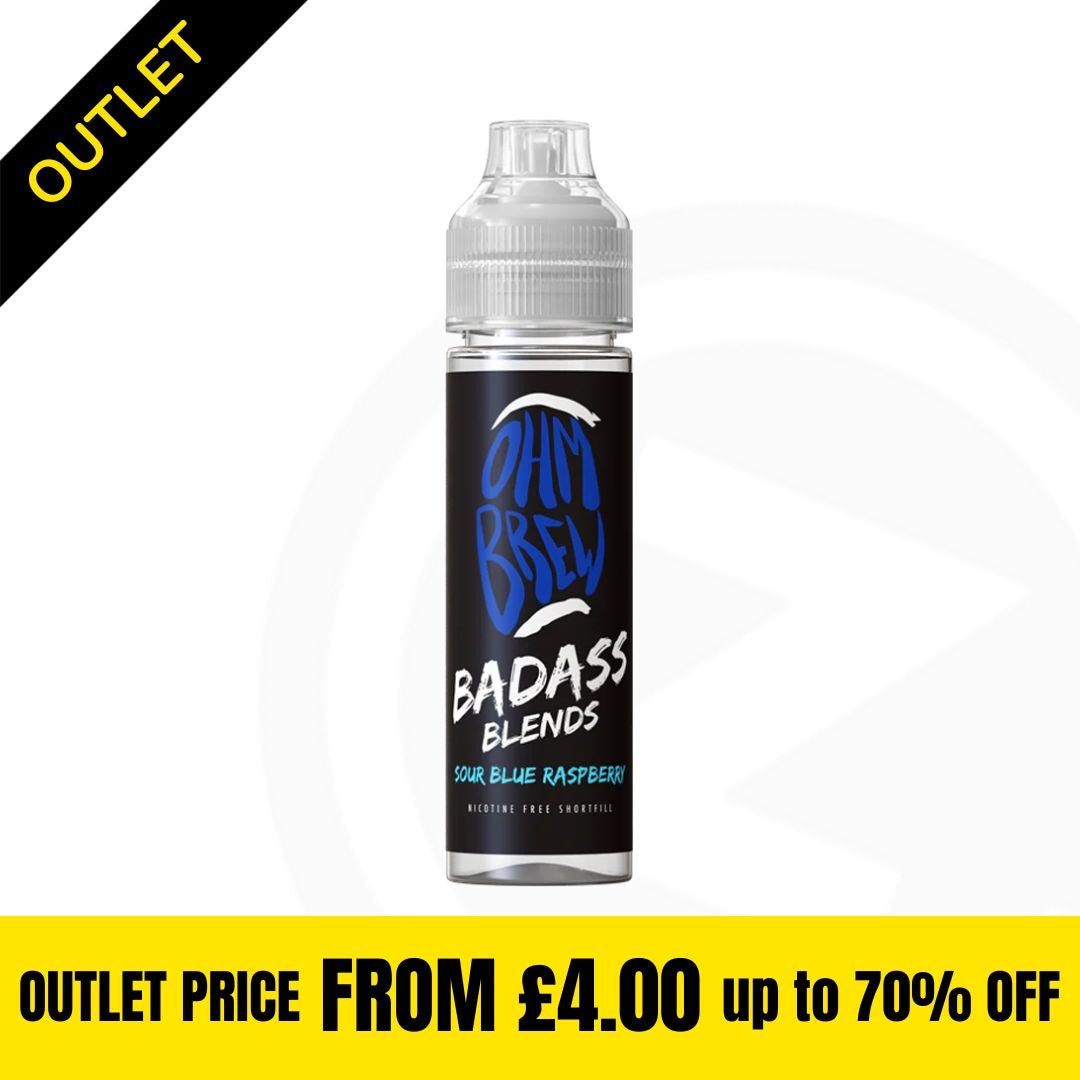 Badass Blends - Sour Blue Raspberry - 50ml Shortfill Clearance Stock