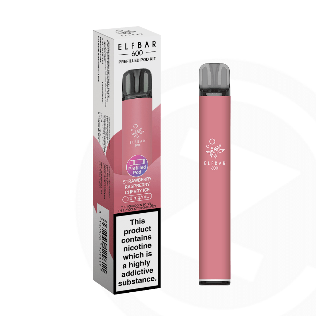 Elf Bar 600 Prefilled Pod Kit - Strawberry Raspberry Cherry Ice