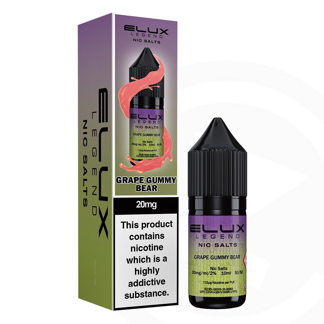 Elux Legend Nic Salt Grape Gummy Bear - 10ml