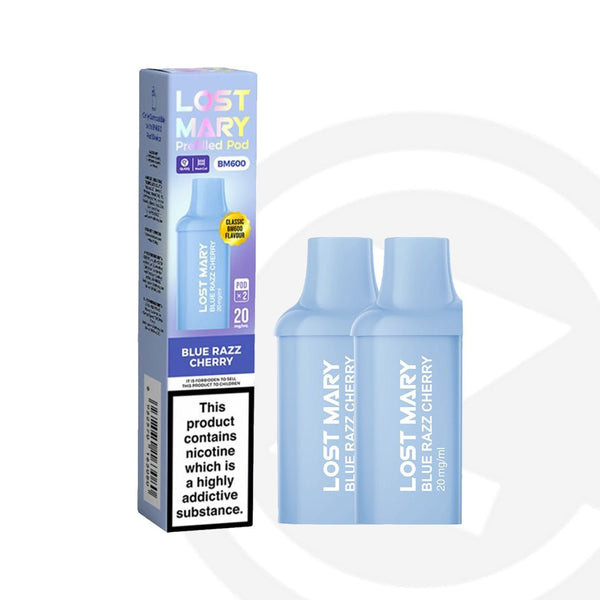 Blue Razz Cherry Lost Mary BM600 Prefilled Pods | 20mg Nic Salt MTL Vape Ziggicig Blue Razz Cherry Lost Mary BM600 Prefilled Pods | 20mg Nic Salt MTL Vape Ziggicig