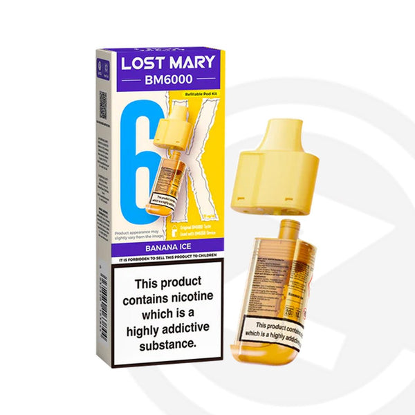 Lost Mary BM6000 Refill Pod Banana Ice Vape | Long-Lasting 6000 Puffs Ziggicig Lost Mary BM6000 Refill Pod Banana Ice Vape | Long-Lasting 6000 Puffs Ziggicig
