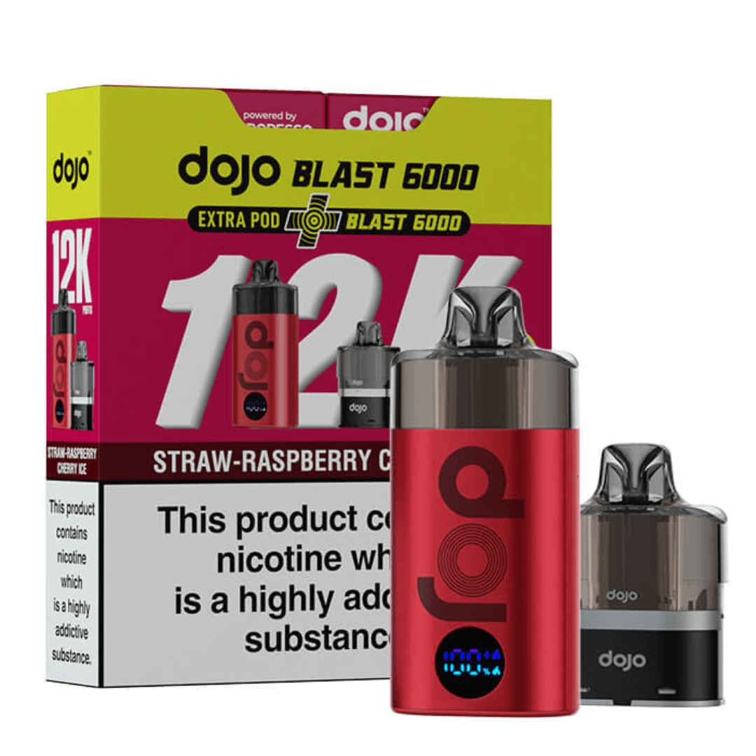 Dojo Blast 6000 Prefilled Kit - 10mg (12k Bundle) - Strawberry Raspberry Cherry Ice