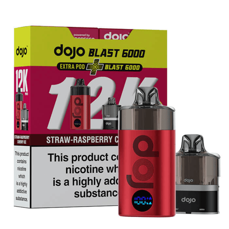 Dojo Blast 6000 Prefilled Kit - 10mg (12k Bundle) - Strawberry Raspberry Cherry Ice