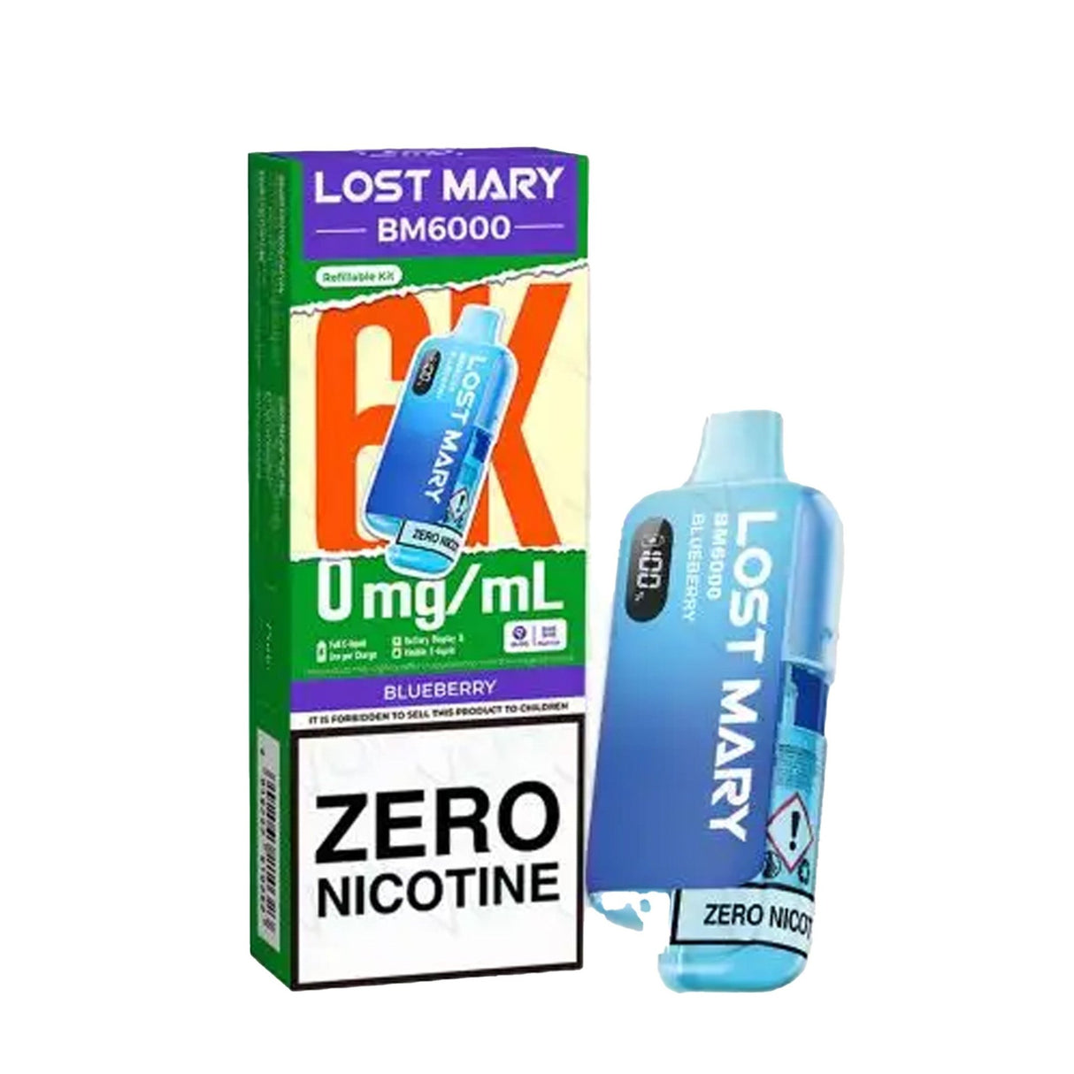 Lost Mary BM6000 Zero Nicotine Prefilled Pod Vape Kit - 0mg